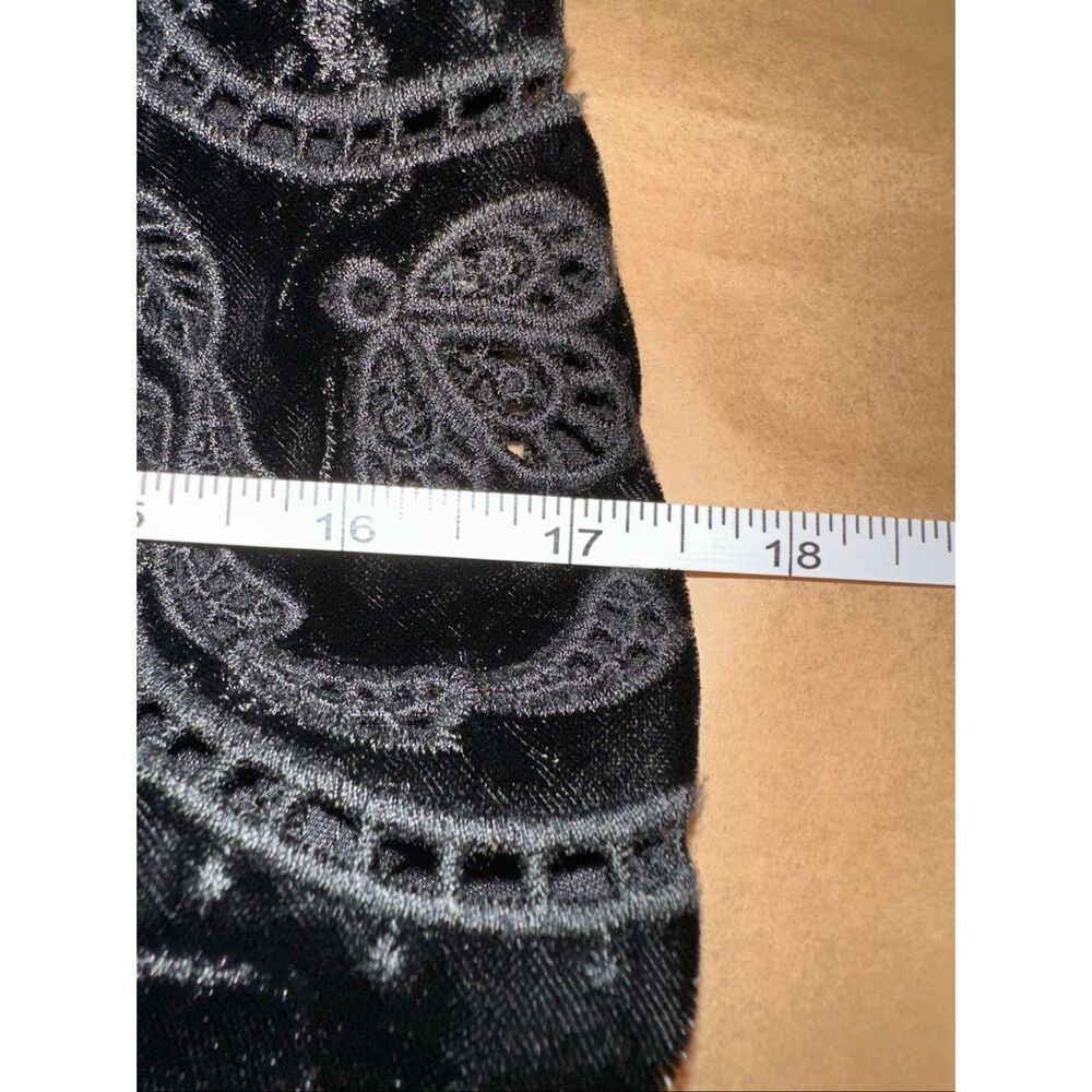 FARM Rio Size L Richelieu Velvet Slip Dress Black Embellished Midi Open Back - Picture 12 of 13